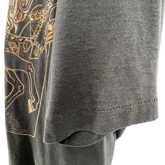 Vintage 1989 Air Waves‎ Black Single Stitch Gold Foil Carousel Tee Shirt XL - Picture 4 of 9